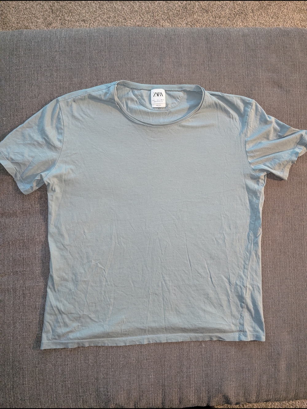 ZARA Light Blue Crew Neck T-Shirt